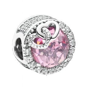 Sparkling Pink Lovebirds Charm
